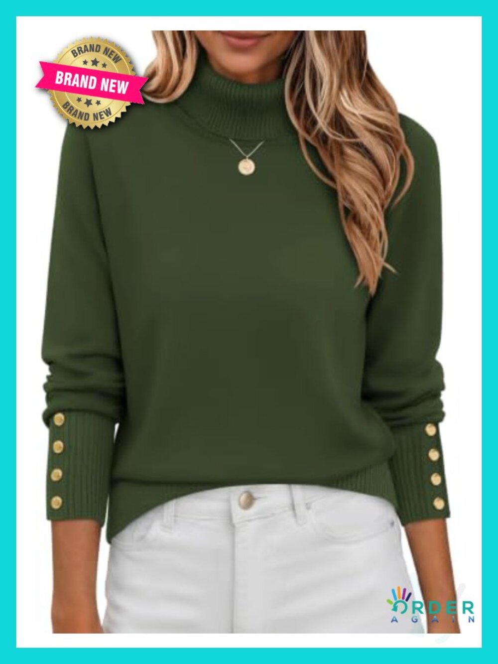 Womens Turtleneck Sweater Long Sleeve Ribbed Pullover Knit Jumper